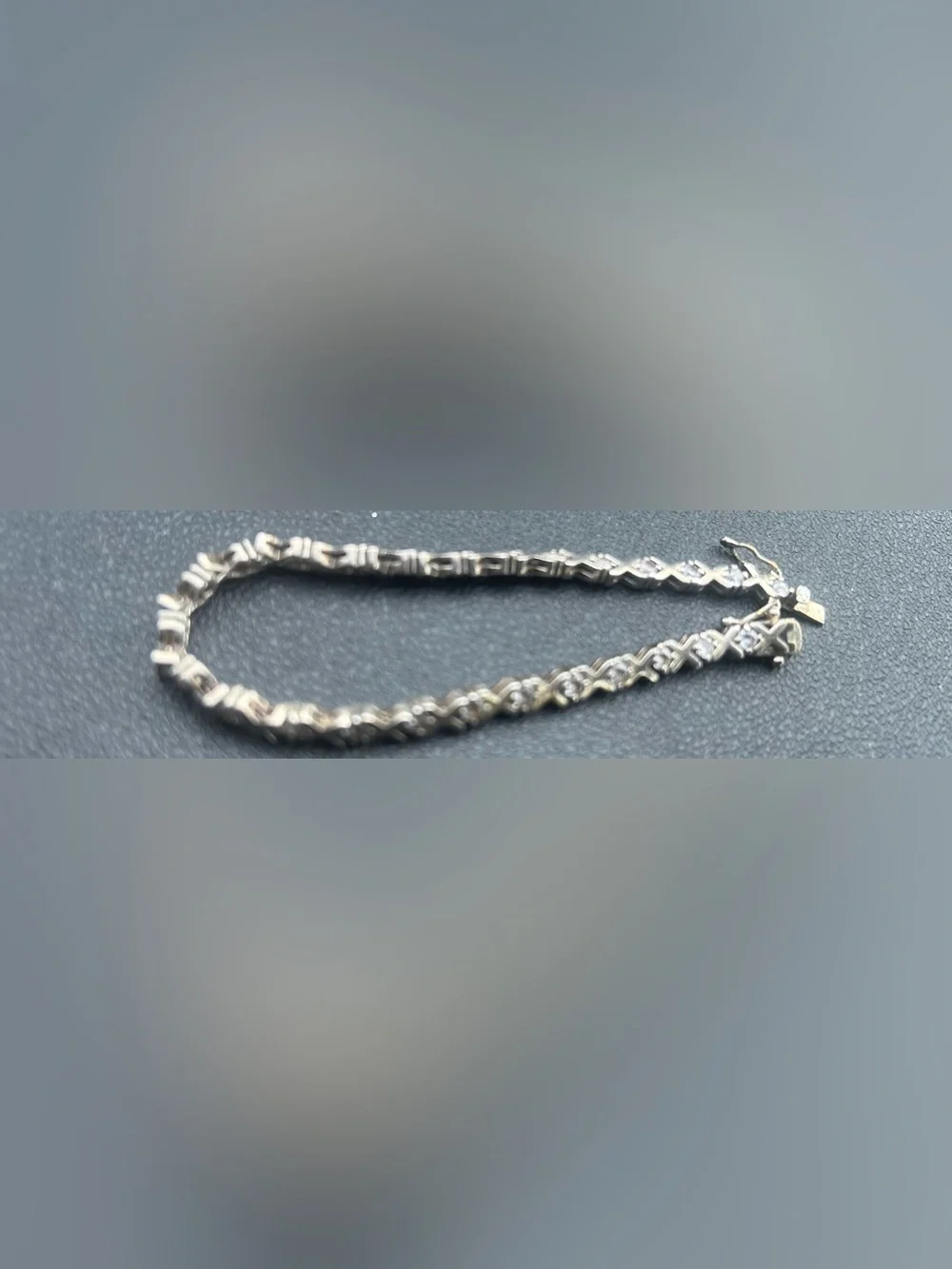 Classic Sterling-Color X-Link Crystal Bracelet